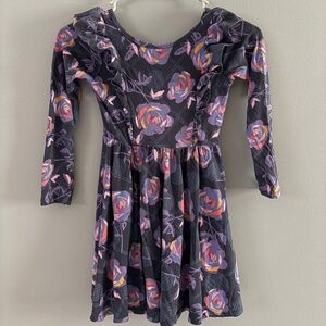 Hanetsuki Camellia Ruffle Shoulder Dress from Tea Collection